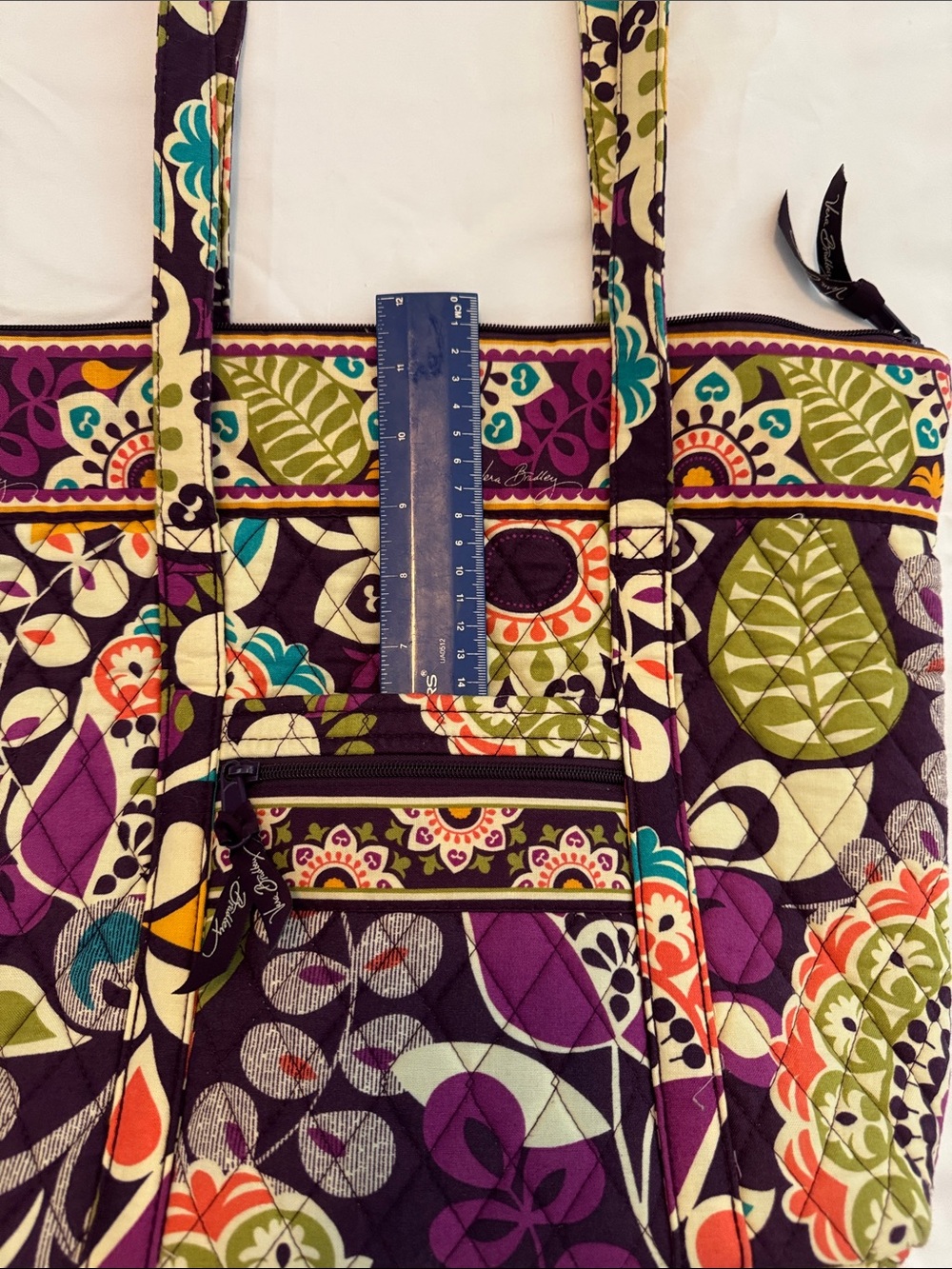 Vera Bradley Purple Multi Quilted Floral Tote - Picture 4 of 11